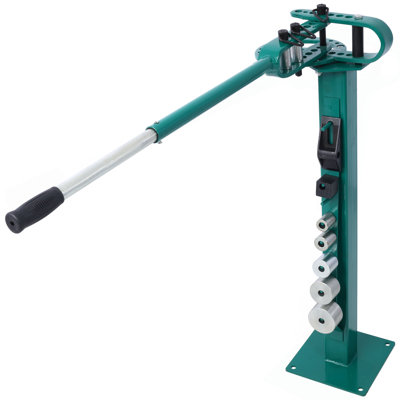 Pedestal Floor Compact Bender 7 Dies Versatile Compact Metal Tubing Bender 44' Mount Powdercoat Telescoping Handle Maximum 5/8" Thick 1-15/16" Width