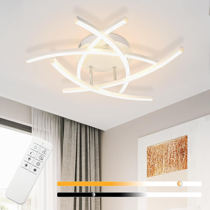 LED Semi Flush Mount, Stainless Steel