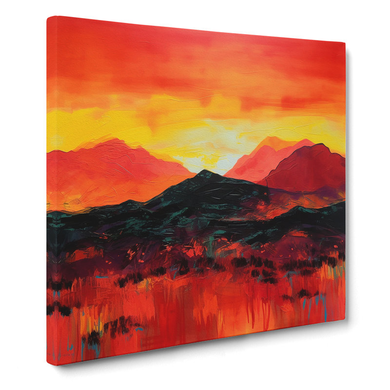 Japanese Sunset Colour Field Painting No.1 - Wrapped Canvas, 50cm H x 50cm W x 3cm D