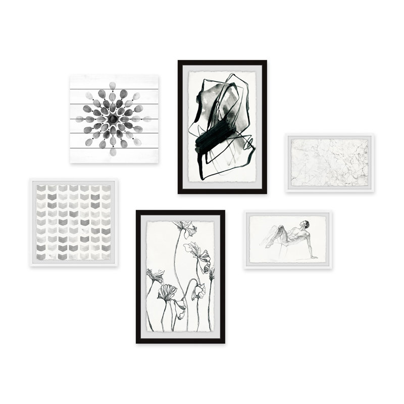 « ink lines », hexaptych