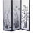 70" Tall 3-Panel Floral Privacy Screen Folding Partition, Black Finish | Gift Idea