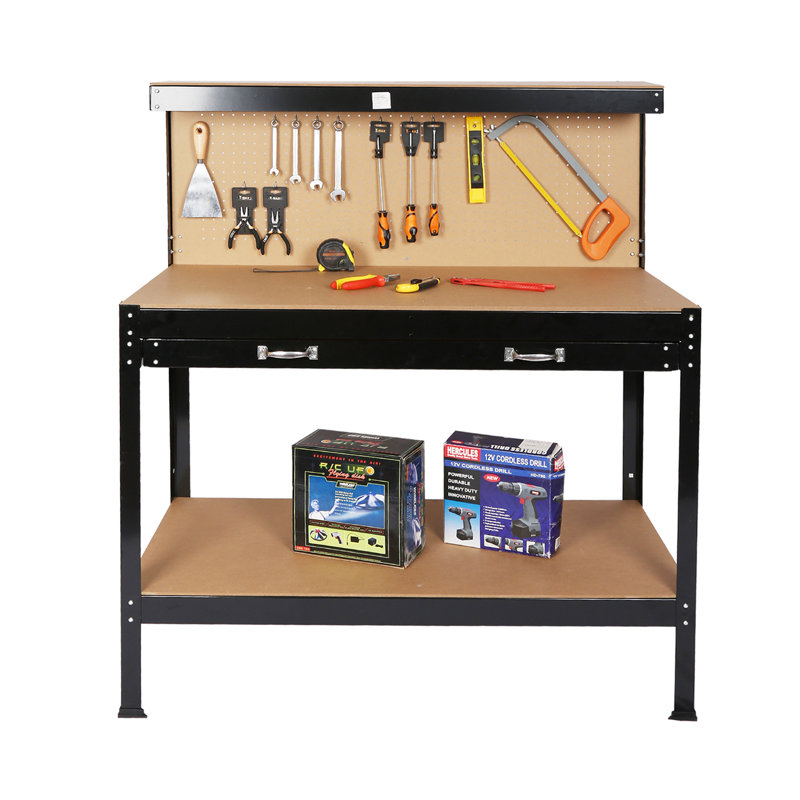 Adelynne Wood Workbench, 63" H x 48" W x 24" D