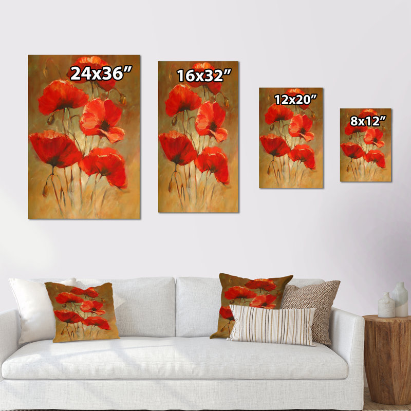 Coquelicots rouges Salm III, Cadre photo noir, H 20 po x l 12 po x P 1 po
