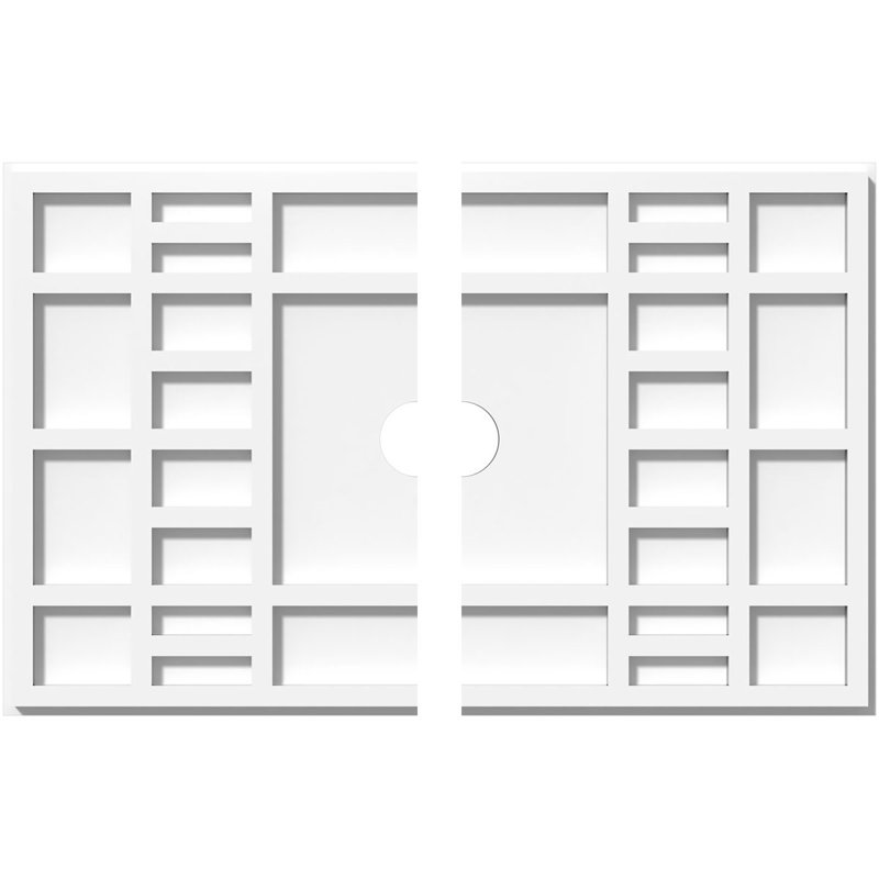 Médaillon de plafond contemporain en PVC de qualité architecturale Beaux, H 1 po x l 22 po x P 14,625 po