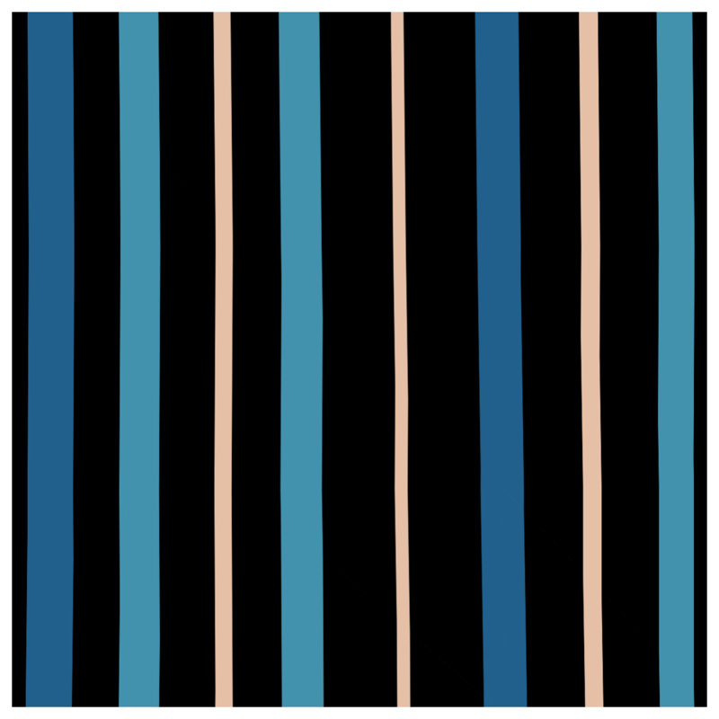 Black Blue Striped Quilted Bedspread All Sizes, Queen