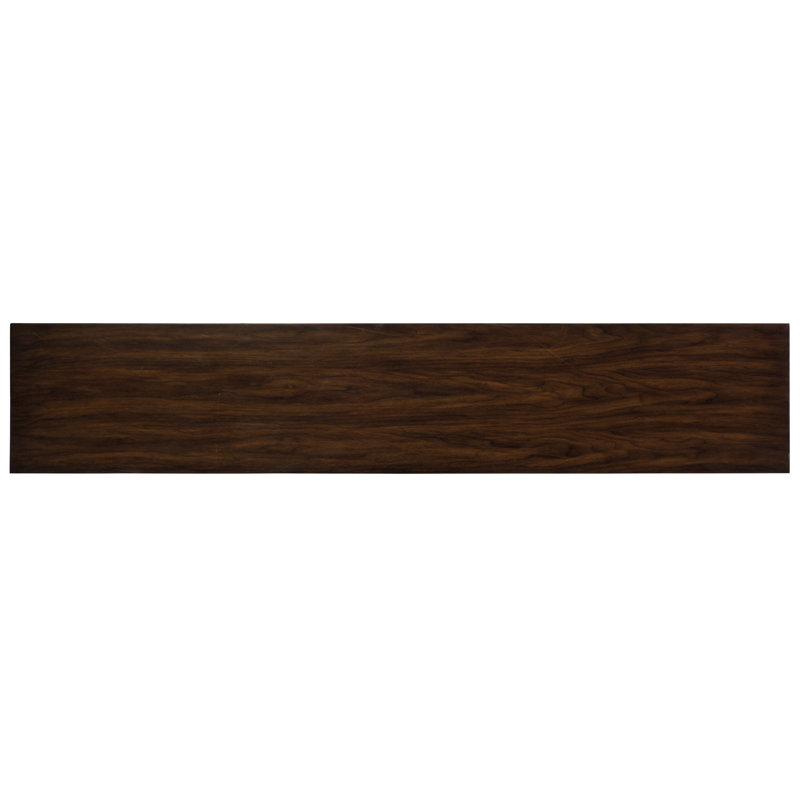 Brown and Gold Rectangular Wood Metal Console Table