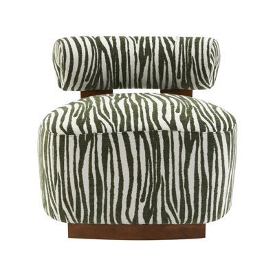 Tilton Zebra-Stripe Chenille Accent Chair