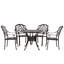 Aadhiran 4 - Person Patio Dining Set Umbrella Hole Included Round Table with Cushions Included