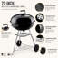 Barbecue au charbon compact de 22 po, bol en porcelaine émaillée et contrôle du débit d'air