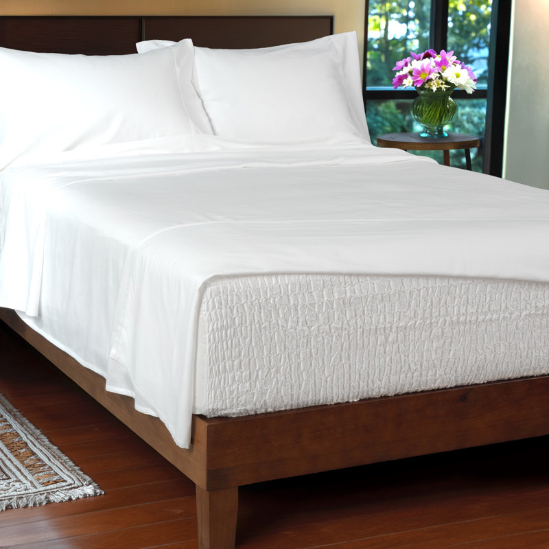 800 Thread Count Cotton Blend BedTite Tight Grip Sheet Set, King, White