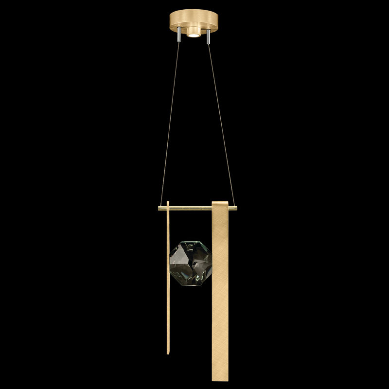 Luminaire suspendu rond l 9 po Aria, Or brossé