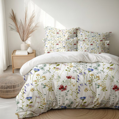 Ensemble de housse de couette avec taies décoratives Floral