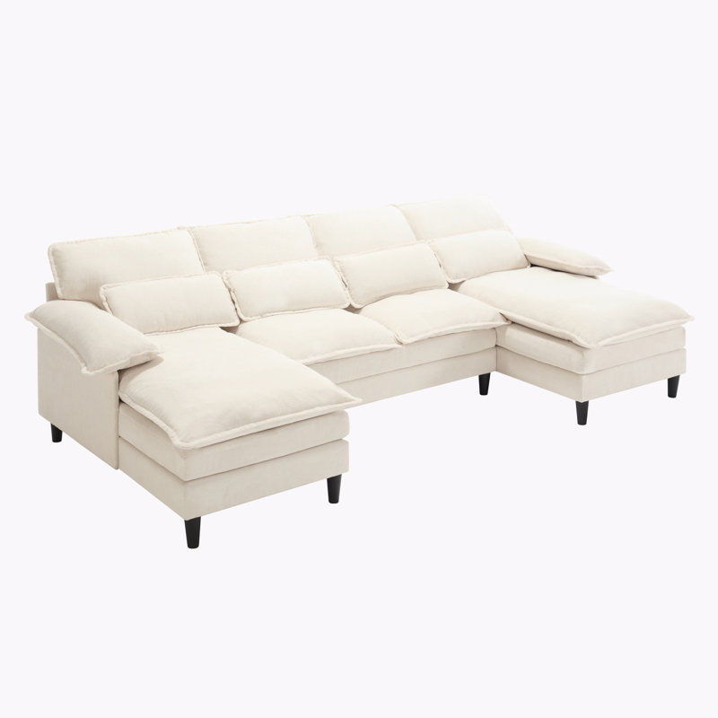 Canapé modulaire en U modulaire, Polyester beige