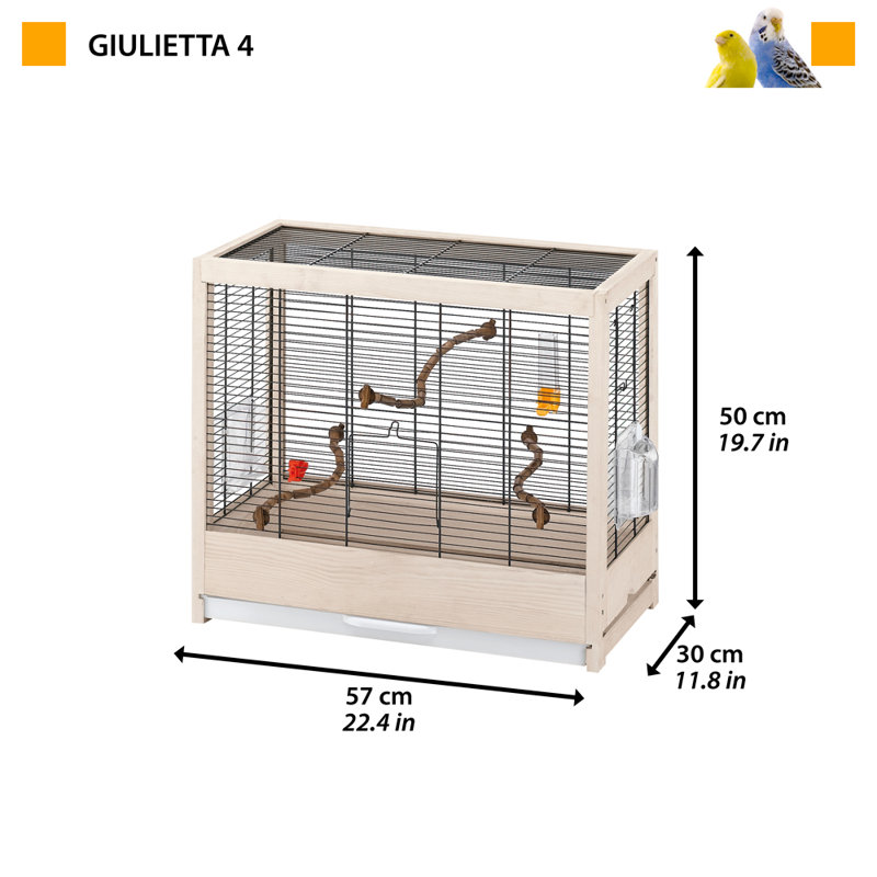 50cm Wood Flat Top Table Top Bird Cage with Stand