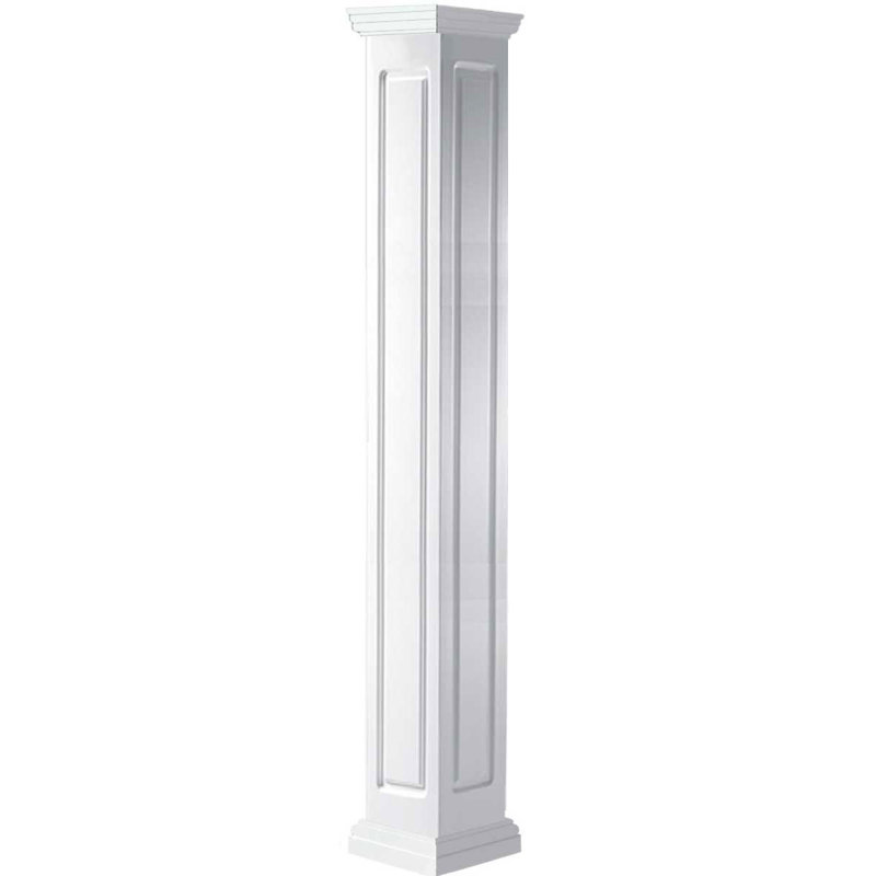 Ensemble de colonne surélevée carrée Premium Premium, L 14 po x H 96 po,  Tuscan Cap & Base