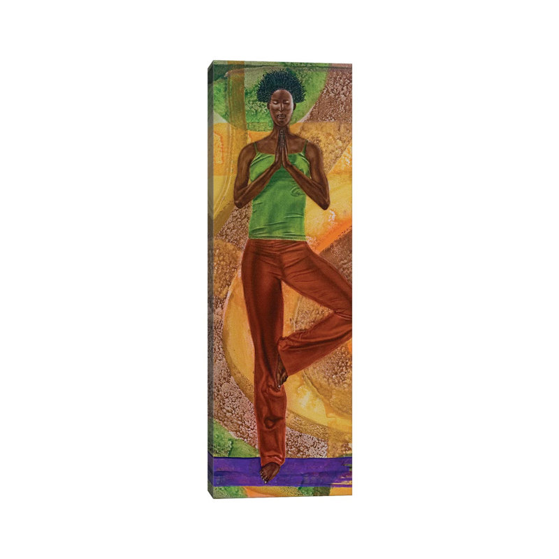 Tree Pose 1 Piece Wrapped Canvas Panoramic Painting, 30.48 cm H x 91.44 cm W x 3.175 cm D