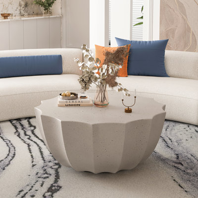 Table basse de 35,43 po Mobilier d'extérieur intérieur de style moderne, parfait pour le salon, le patio, le jardin et la cour (blanc)