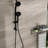 Dual Shower Head Kit, Matte Black, 8 Hand & Adjustable Slide Bar Pair Wall Mounted System, 4.7" Showerhead Kit-127368512
