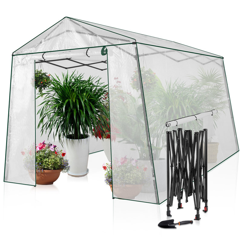 Joyside 8.5' W x 11' D Hobby Greenhouse, White, 11.2'D x 8.5'W x 7.4'H