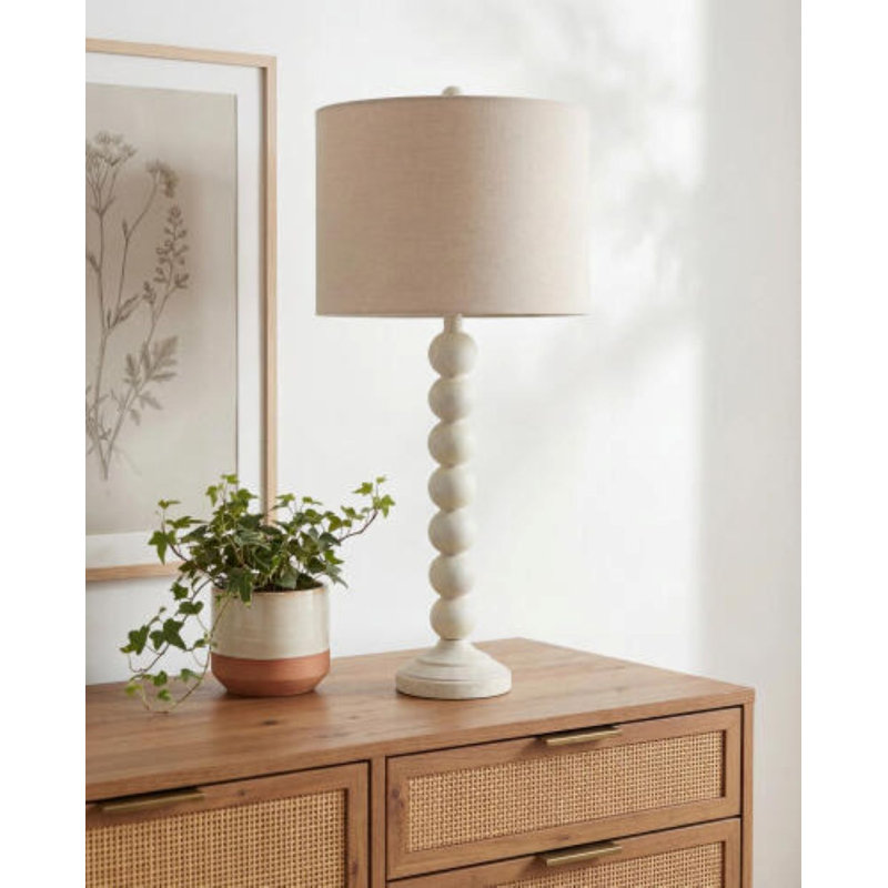 Elaine Table Lamp, Cream, Cream, 32" H x 15" W x 20" D