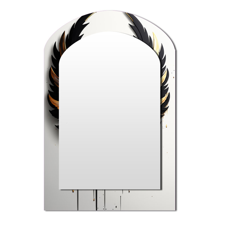 Miroir mural asymétrique noir et argent, 43 po x 33 po