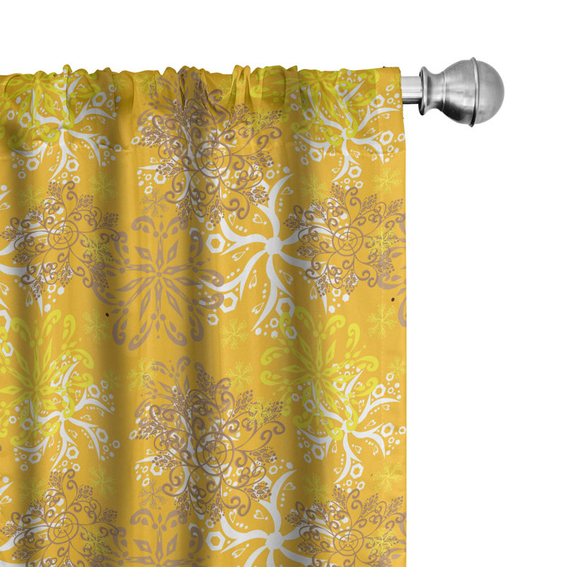 Floral Semi-Sheer Rod Pocket Sliding Panel, 28" x 84"