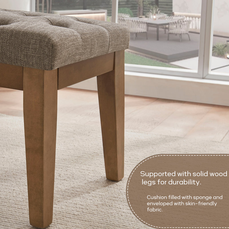 Banc en bois Isaura, Brun, H 19 po x l 44 po x P 16 po