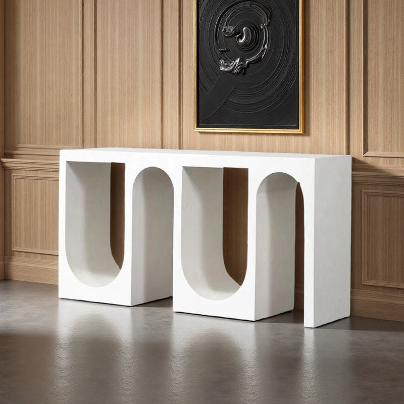 Console à arche romaine de style nordique, Crème, crème