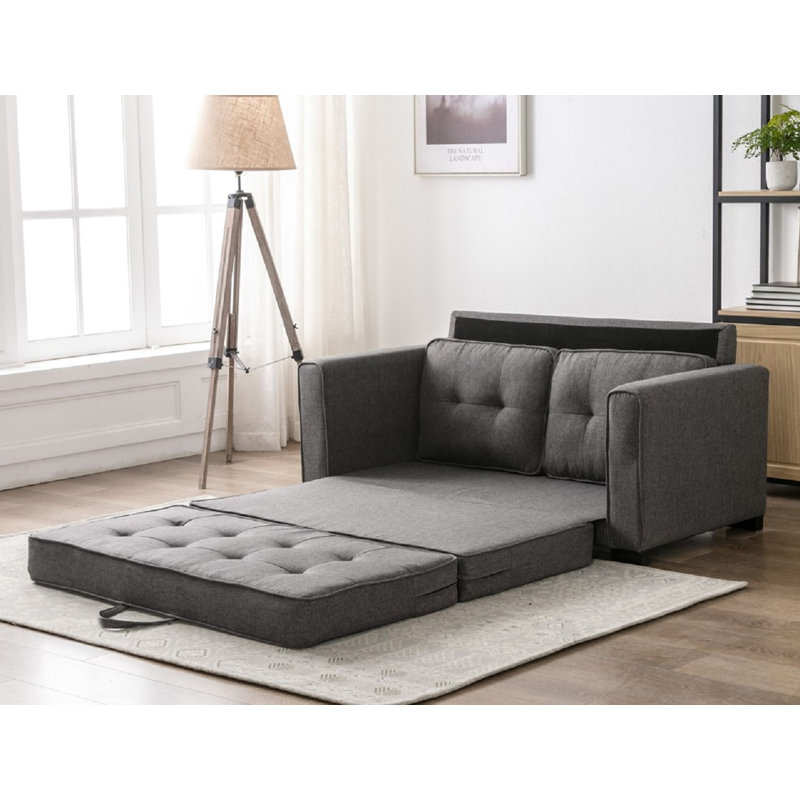 Lizeth 58'' Upholstered Loveseat, Dark Gray