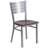 Alvera Silver Slat Back Metal Restaurant Chair with Wood Seat-31759849