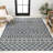 Latori Modern Geometric Moroccan Reversible Machine-Washable Navy/Cream Indoor/Outdoor Rug-1964985751
