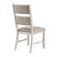 Ensemble de 2 chaises d'appoint de style campagne moderne, finition blanc antique, dossier rembourré, mobilier en bois | Idée de cadeau
