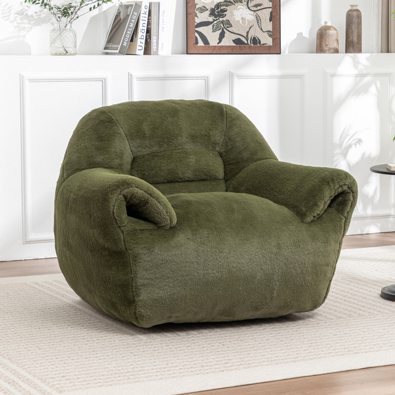 Fauteuil à billes, Imitation fourrure verte
