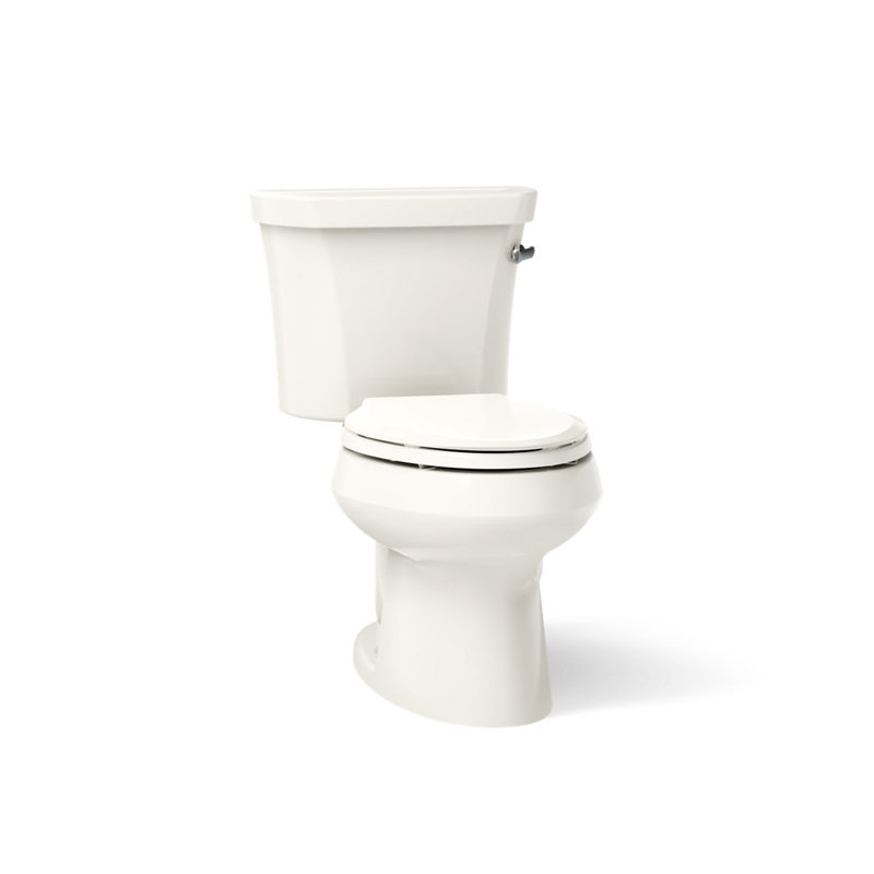 Wellworth 1.6 GPF Elongated Two-Piece Toilet (Seat Not Included), Biscuit, Right-Hand