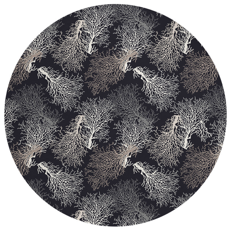 Tapis intérieur / extérieur en polyester tissé à la machine Narang, Rond 8 pi