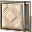 Lit double: rangement et DEL, finition champagne foncé, finition en similicuir, rangement, artisanat synthétique