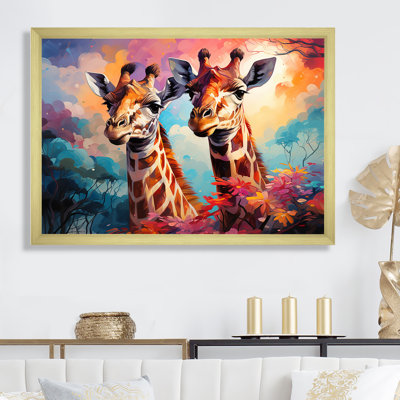 Girafes ludiques multicolores