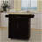 Kitchen island trolley with 1 drawer and 2 doors, with adjustable shelves, towel rack, and spice rack rubberwood table - black-564218822