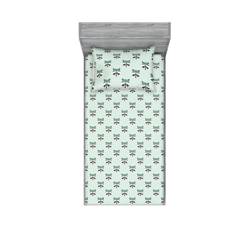 Drap-housse et taie décorative Ambesonne, Ensemble de draps pour lit simple avec 1 taie d'or