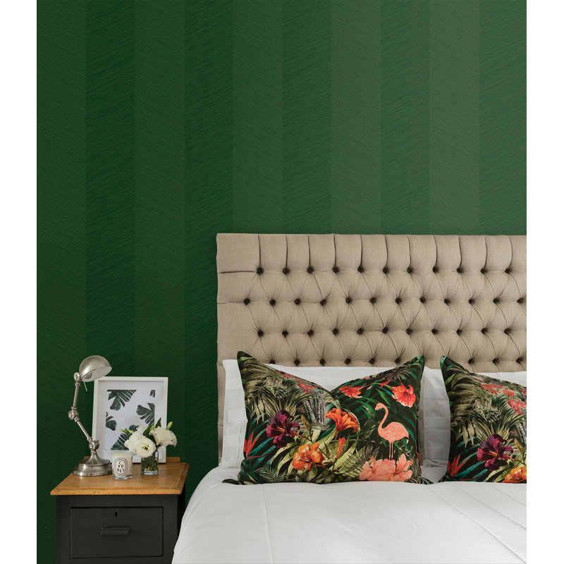 Chevron Vinyl Peel & Stick Wallpaper Roll, Banana Leaf