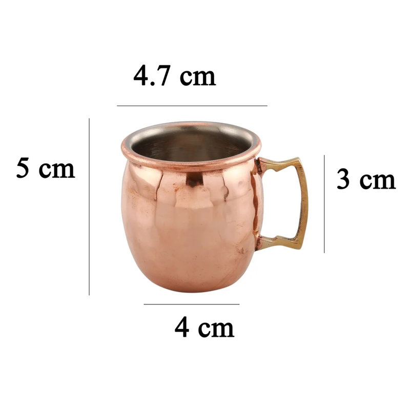 Tasses en cuivre Mule - ensemble-cadeau de 4 tasses en cuivre 100% fabriquées à la main - 2 tasses martelées sans danger pour les mules