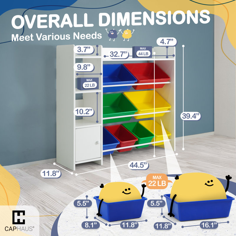 Organisateur avec 8 bacs en plastique, armoire de rangement pour les articles en désordre, organisateurs de pièce et rangement, options multiples