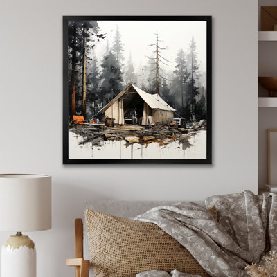 Tente de camping dans un paysage hivernal