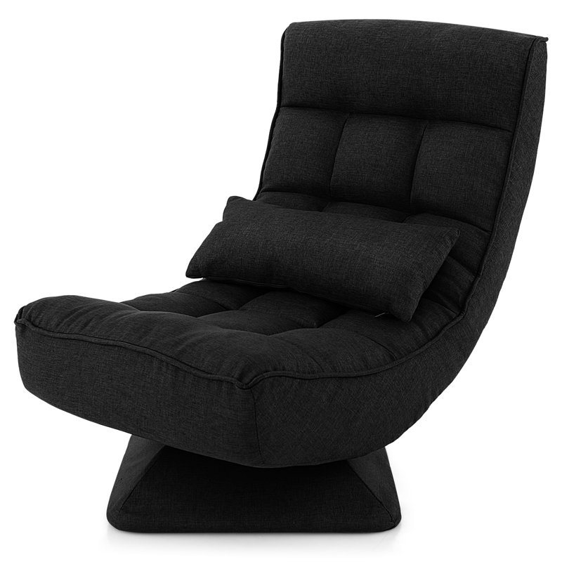 Chaise de jeu inclinable et pivotante Ebern Designs, Noir