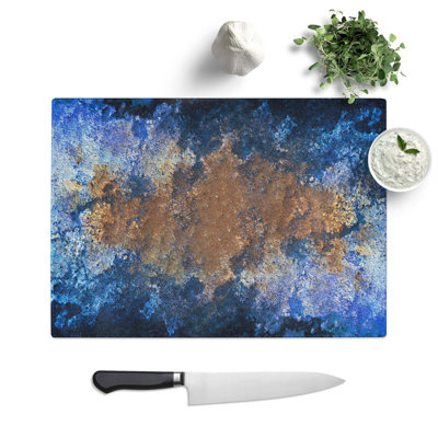 Tempered Glass Utopia of Life in Abstract Chopping Board
