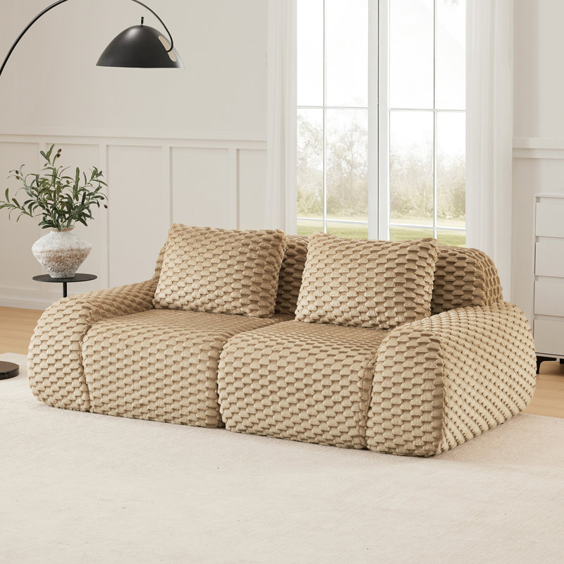 Canapé modulaire moderne pour le salon, canapé multi-places sans os à texture élevée, grands canapés à compression avec boutons