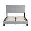 Base de lit tapissier grand format avec tête de lit capitonnée, support de lattes en bois massif, sommier à ressorts, aucun sommier requis, assemblage facile, gris-1237195636-1237195642