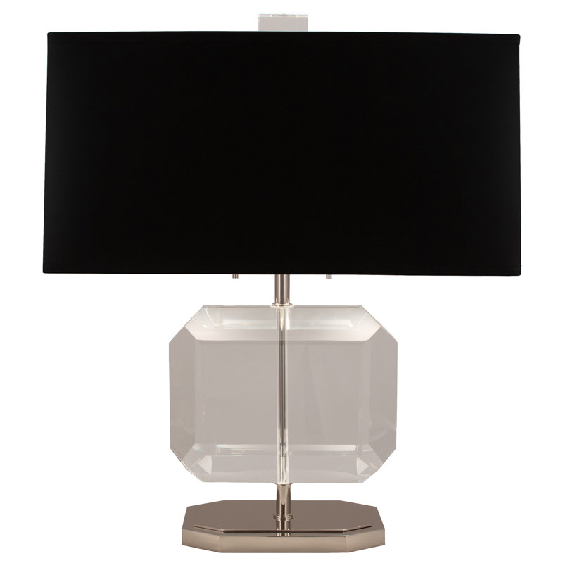 Lampe de table Jacqueline, Noir satiné, Nickel poli, Papier