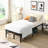 Black Twin Size Heavy Duty Metal Bed Frame With Easy - To Do Assembly, Noise Performance, High Strength Static Support, Even Mattress Support From Steel Slats, Storage Beneath Bed, And Connection-1777941706