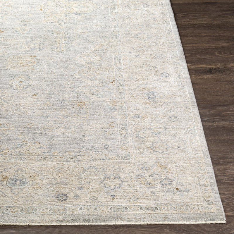 Tapis oriental bleu / gris Aiello, Rectangle 9 pi x 12 pi 2 po